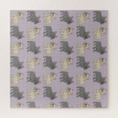 Puzzle Frenchies, Purple (Horizontal)