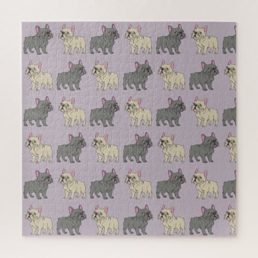Puzzle Frenchies, Purple (Vertical)