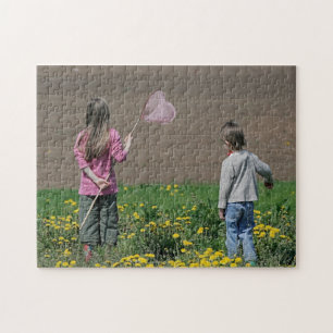 Puzzle Frère et soeur l'été.