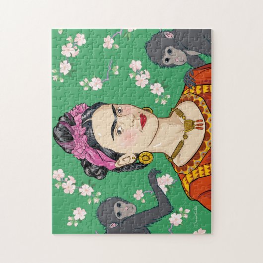 Puzzle Frida Kahlo Monkey Graphic (Vertical)
