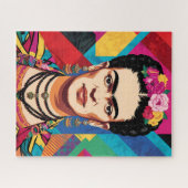 Puzzle Frida Kahlo Pop Art Portrait - Couleurs vives (Horizontal)