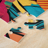 Puzzle Frida Kahlo Pop Art Portrait - Couleurs vives (Côté)