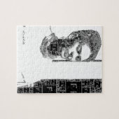 Puzzle Frida Kahlo Portrait noir et blanc (Horizontal)