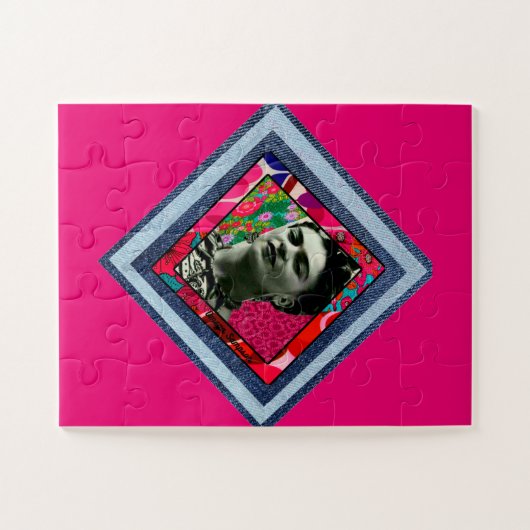 Puzzle Frida Kahlo Retro Denim Diamond (Horizontal)
