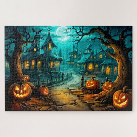 Puzzle Fried Halloween Haunted House après minuit (Horizontal)