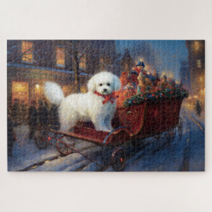 Puzzle Frise de Bichon Frise Festin de Noël