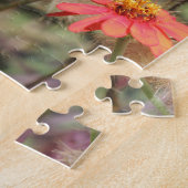 Puzzle Fritillaire du Golfe sur Zinnia (Côté)