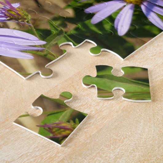 Puzzle Fritillaire Hydaspe sur Fleurs d'Aster Violet (Côté)