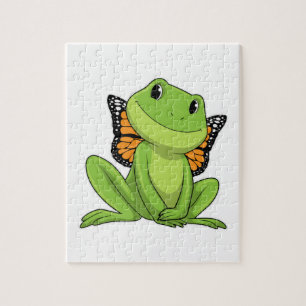 Puzzle Frog with Butterfly
