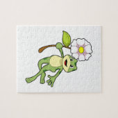 Puzzle Frog with Flower. (Horizontal)