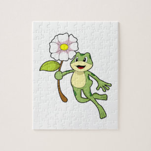 Puzzle Frog with Flower.
