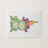 Puzzle Frog with Plumeria (Horizontal)