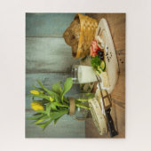 Puzzle Fromage rustique Pain Alimentation Tulipe Fleurs (Vertical)