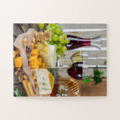 Puzzle Fromage Vin Miel Noix Raisins Crackers Alimentatio (Horizontal)