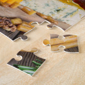 Puzzle Fromage Vin Miel Noix Raisins Crackers Nourriture (Côté)