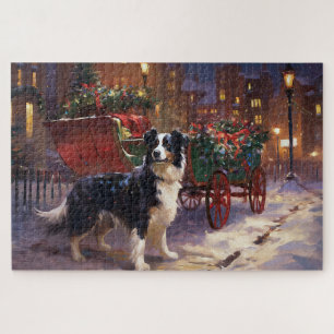 Puzzle Frontière Collie Festive de Noël