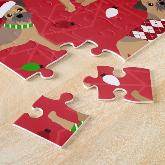 Puzzle Frontière de Noël Terrier (Côté)