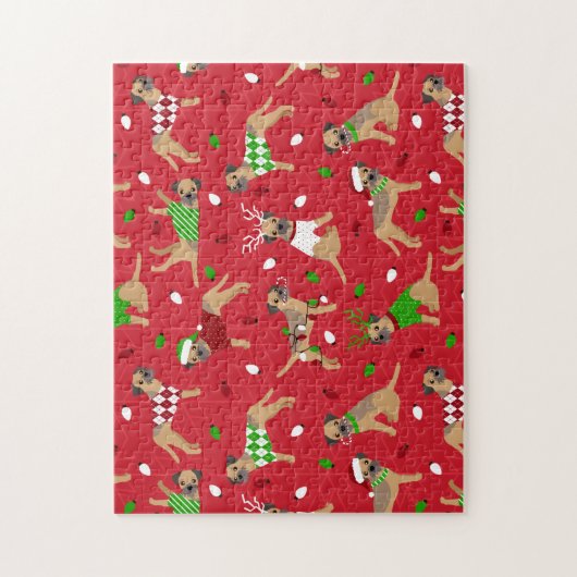 Puzzle Frontière de Noël Terrier (Vertical)