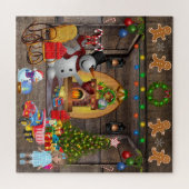 Puzzle Frosty Le Snowman Noël Tree Toys Sucres de canne (Horizontal)