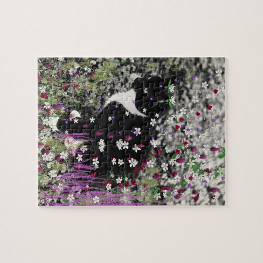 Puzzle Frouilles dans les fleurs I - Blanc noir Tuxedo Ki (Horizontal)