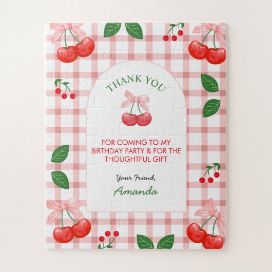 Puzzle Fruit Cerise Premier anniversaire fête cadeau fill (Vertical)