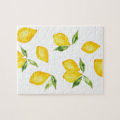 Puzzle Fruit d'aquarelle au citron jaune mou (Horizontal)