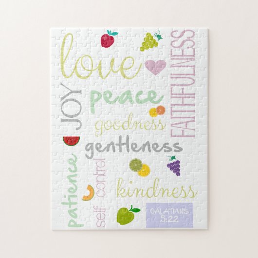 Puzzle Fruit de l'Esprit Saint Bible chrétienne Verse (Vertical)