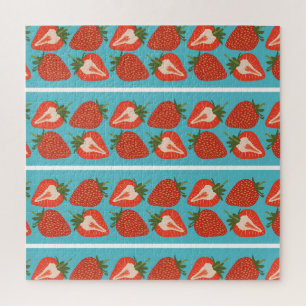 Puzzle Fruit fraise : Motif Répété sans couture.