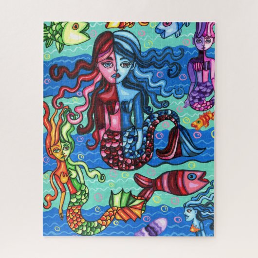 Puzzle Fruits de mer Poisson Abstrait peinture originale (Vertical)