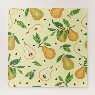 Puzzle Fruits de poires jaunes : Illustration Vintage.