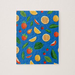 Puzzle Fruits et Feuilles verts