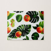 Puzzle Fruits exotiques Motif et Feuilles verts décoratif (Horizontal)