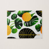Puzzle Fruits Jaunes Motif et Feuilles verts (Horizontal)