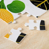 Puzzle Fruits Jaunes Motif et Feuilles verts (Côté)