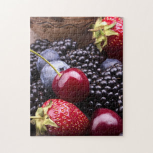 Puzzle Fruits savoureux d'été sur un Tableau en bois