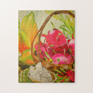 Puzzle Fruits tropicaux Vie morte aquarelle art original