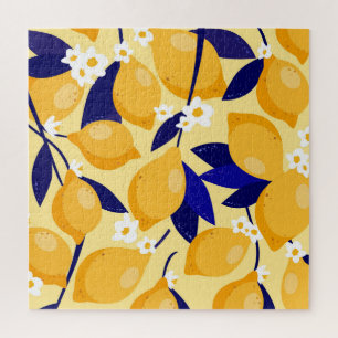Puzzle Fruits vintages au citron : motif alimentaire.