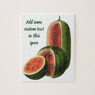 Puzzle Fruits vintages de pastèques, Grands ronds, Alimen