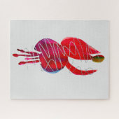 Puzzle Fuchsia floral abstrait aquarelle (Horizontal)