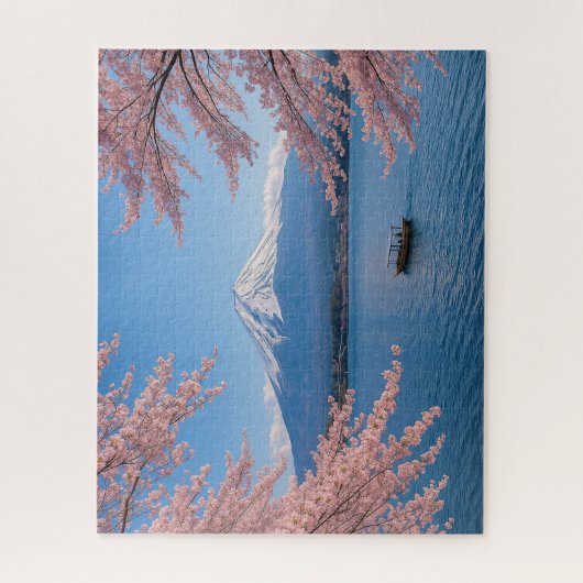 Puzzle Fuji and Sakura by the Spring Lakeside (Vertical)