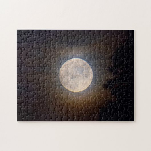 Puzzle Full Moon Creeping Through the Clouds - 11x14 (Horizontal)
