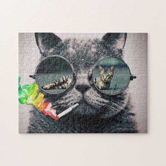 Puzzle Fumage de chats Hipster (Horizontal)