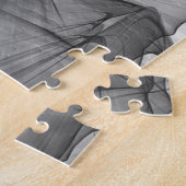 Puzzle Fumée Abstraite noire et blanche Gris de charbon d (Côté)