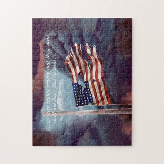 Puzzle Fumée tombée mais pas oubliée et drapeau déchiré (Vertical)