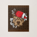 Puzzle Fumer le chien<br><div class="desc">Chien avec Casquette rouge Puzzle de tabagisme</div>