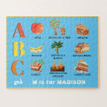 Puzzle Fun Alphabet ABC nom personnalisé<br><div class="desc">Un casse-tête éducatif amusant pour la famille — apprenez les ABC et apprenez quelque chose sur les légumes — comment ils grandissent et ce qu'ils peuvent devenir dans notre vie quotidienne. Et il est personnalisé avec un prénom. Pour toute question de conception ou demande spéciale, envoyez un conversation ou un...</div>