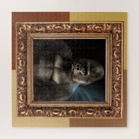 Puzzle Fun Cadre Gorilla Fumer Cigar Smoker Cadeau (Horizontal)