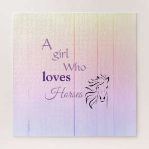 Puzzle Fun Cheval Écriture Féminine Violet