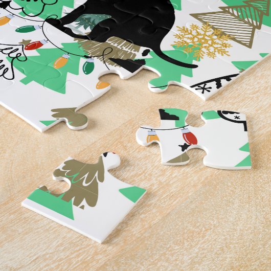 Puzzle Fun Christmas Pooping Chien dans la forêt (Côté)