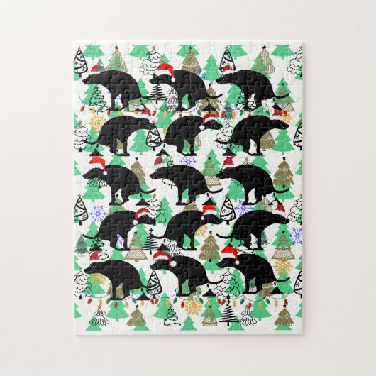 Puzzle Fun Christmas Pooping Chien dans la forêt (Vertical)